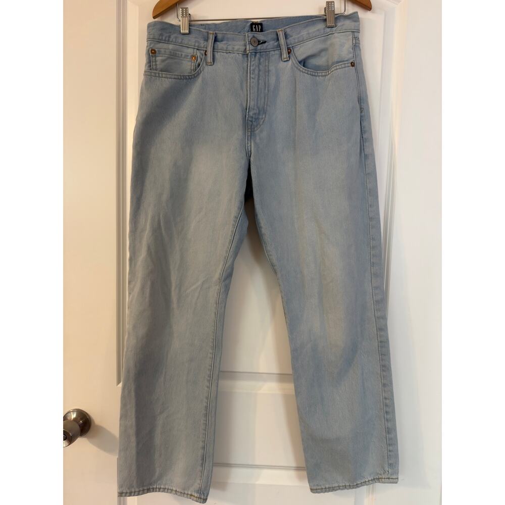 Gap 1969 Men's Straight Fit Jeans Light Wash Blue Denim - 32 x 30